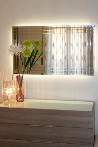 SPECCHIERA ANDROMEDA RETTANGOLARE CON INCISIONE