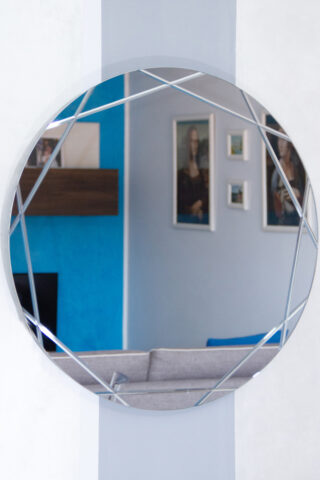 Specchio Siena rotondo su misura con 9 incisioni su vetro